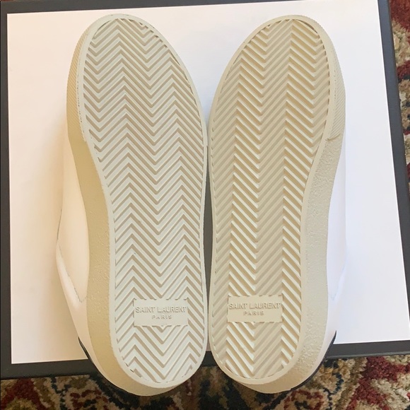 Saint Laurent Court Classic Logo Leather Sneakers - Picture 8 of 8